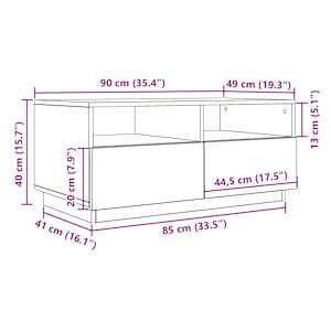 Konferenční stolek vidaXL s LED světly Dub černý 90x49x40 cm - obrázek 13