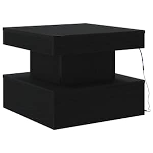Konferenční stolek vidaXL s LED světly Dub černý 50x50x40 cm - obrázek 9