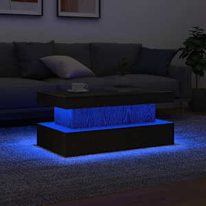 Konferenční stolek vidaXL s LED světly Dub černý 90x50x40 cm - obrázek 5