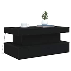 Konferenční stolek vidaXL s LED světly Dub černý 90x50x40 cm - obrázek 6