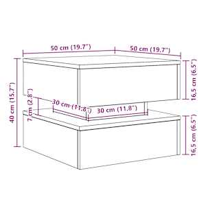 Konferenční stolek vidaXL s LED světly Dub černý 50x50x40 cm - obrázek 13