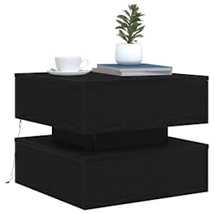 Konferenční stolek vidaXL s LED světly Dub černý 50x50x40 cm - obrázek 6