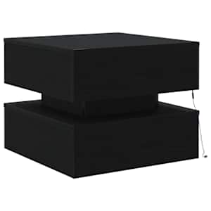 Konferenční stolek vidaXL s LED světly Dub černý 50x50x40 cm - obrázek 9
