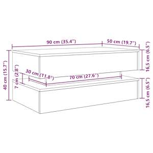 Konferenční stolek vidaXL s LED světly Dub černý 90x50x40 cm - obrázek 13