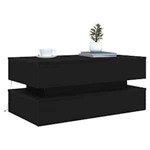 Konferenční stolek vidaXL s LED světly Dub černý 90x50x40 cm - obrázek 6