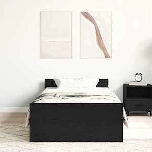 Rám postele bez matrace černý dub 75x190 cm kompozitní dřevo - obrázek 3