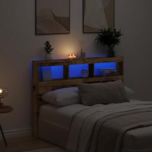 Čelní skříň s LED Staré dřevo 140x17x102 cm - obrázek 1