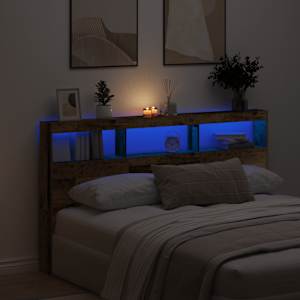 Čelní skříň s LED Staré dřevo 180x17x102 cm - obrázek 1