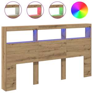 Čelní skříň s LED Artisan Dub 180x17x102 cm - obrázek 2