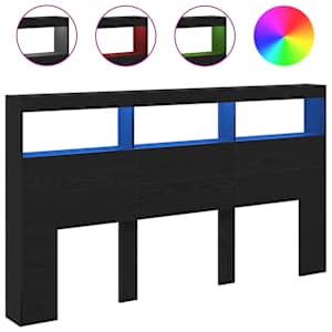 Čelní skříň s LED diodami Dub černý 180x17x102 cm - obrázek 2