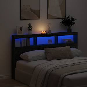 Čelní skříň s LED diodami Dub černý 180x17x102 cm - obrázek 1