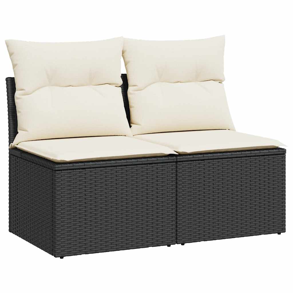 Thumbnail - vidaXL 2-tlg. Garten-Sofagarnitur mit Kissen Schwarz Poly Rattan