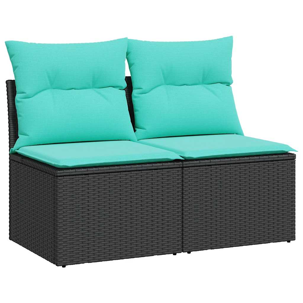 VidaXL Salon De Jardin Avec Coussins 2 Pcs Noir Résine Tressée Acacia