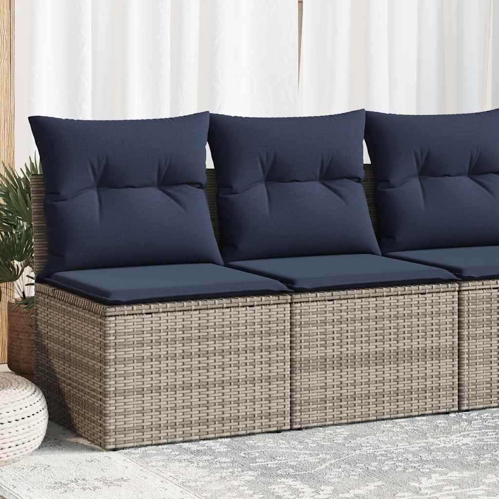sofasæt til haven 2 dele med hynder polyrattan akacietræ grå