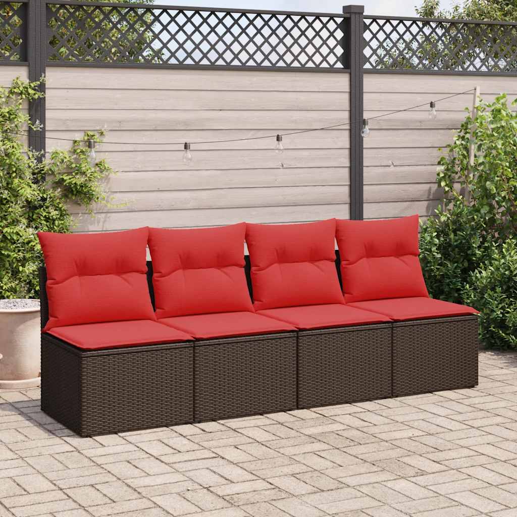 vidaXL 2-delige Loungeset met kussens poly rattan acacia bruin