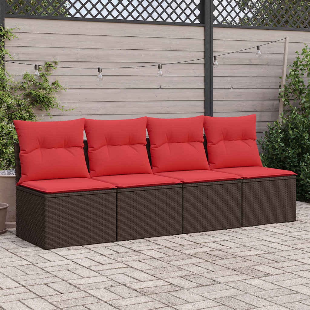 vidaXL 2-delige Loungeset met kussens poly rattan acacia bruin afbeelding