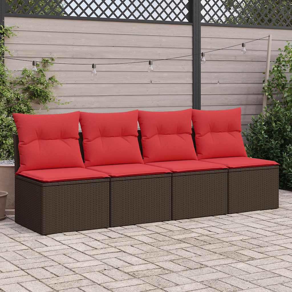 Thumbnail - vidaXL 2-tlg. Garten-Sofagarnitur mit Kissen Braun Poly Rattan Akazie