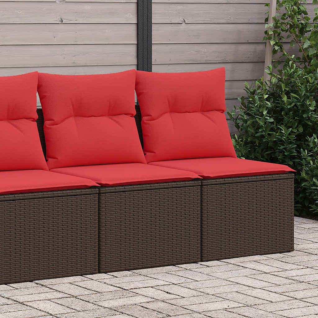 vidaXL Set canapele de grădină, 2 piese, cu perne, maro poliratan maro