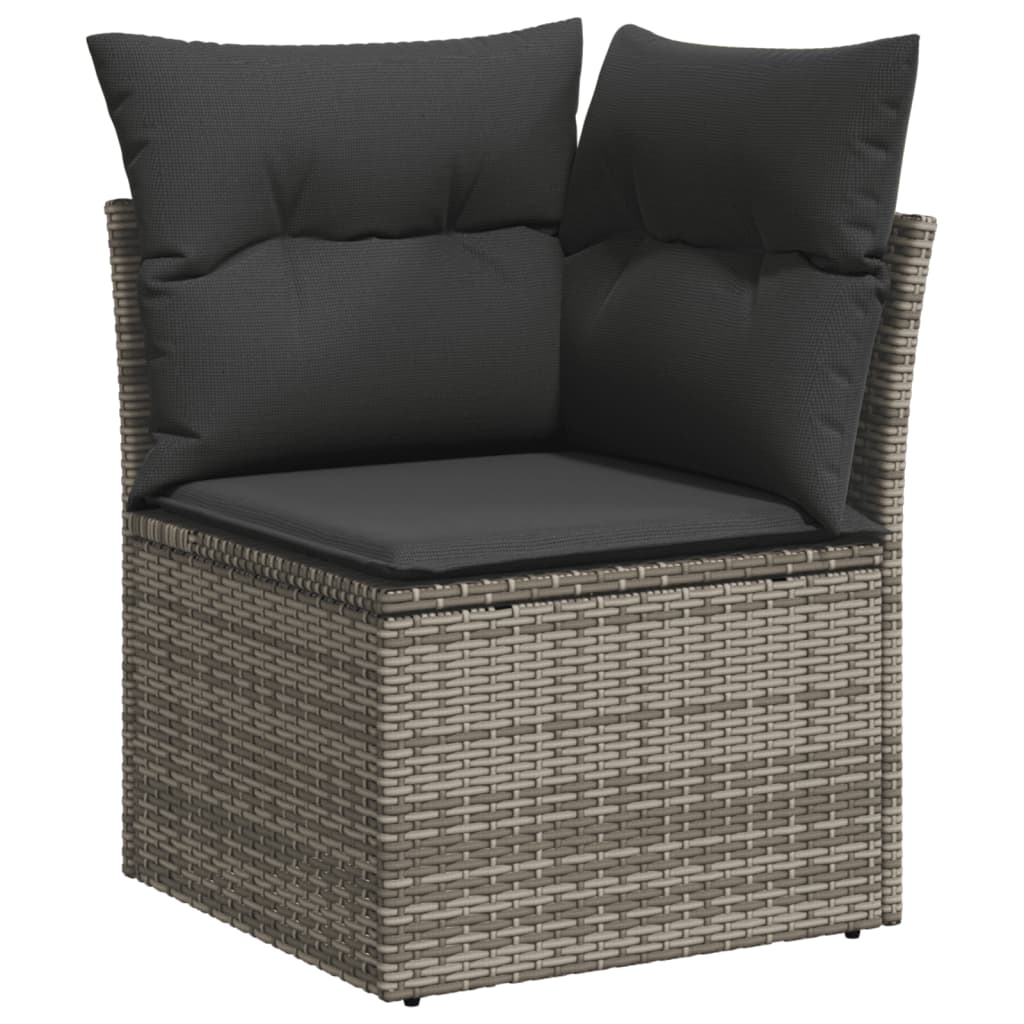 vidaXL 5-delige Loungeset met kussens poly rattan grijs, foto 4