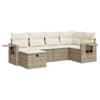 vidaXL 6-osaline aiadiivani komplekt patjadega, beež, pol&uuml;rotang