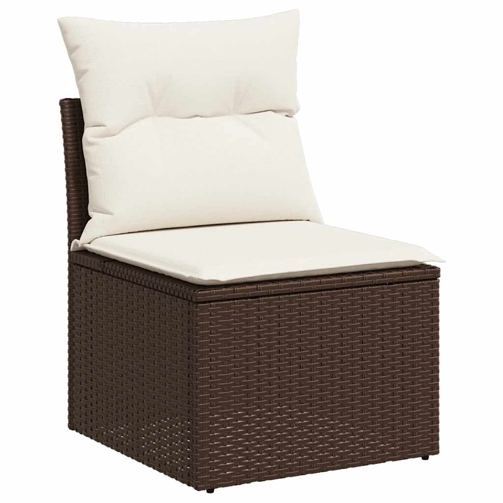 vidaXL 6-delige Loungeset met kussens poly rattan bruin