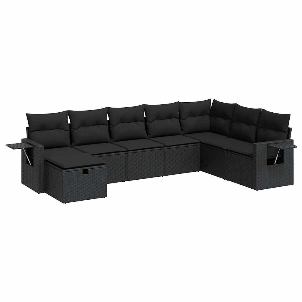 Thumbnail - vidaXL 8-tlg. Garten-Sofagarnitur mit Kissen Schwarz Poly Rattan