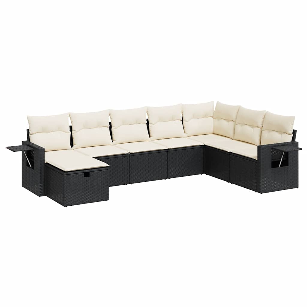 Thumbnail - vidaXL 8-tlg. Garten-Sofagarnitur mit Kissen Schwarz Poly Rattan