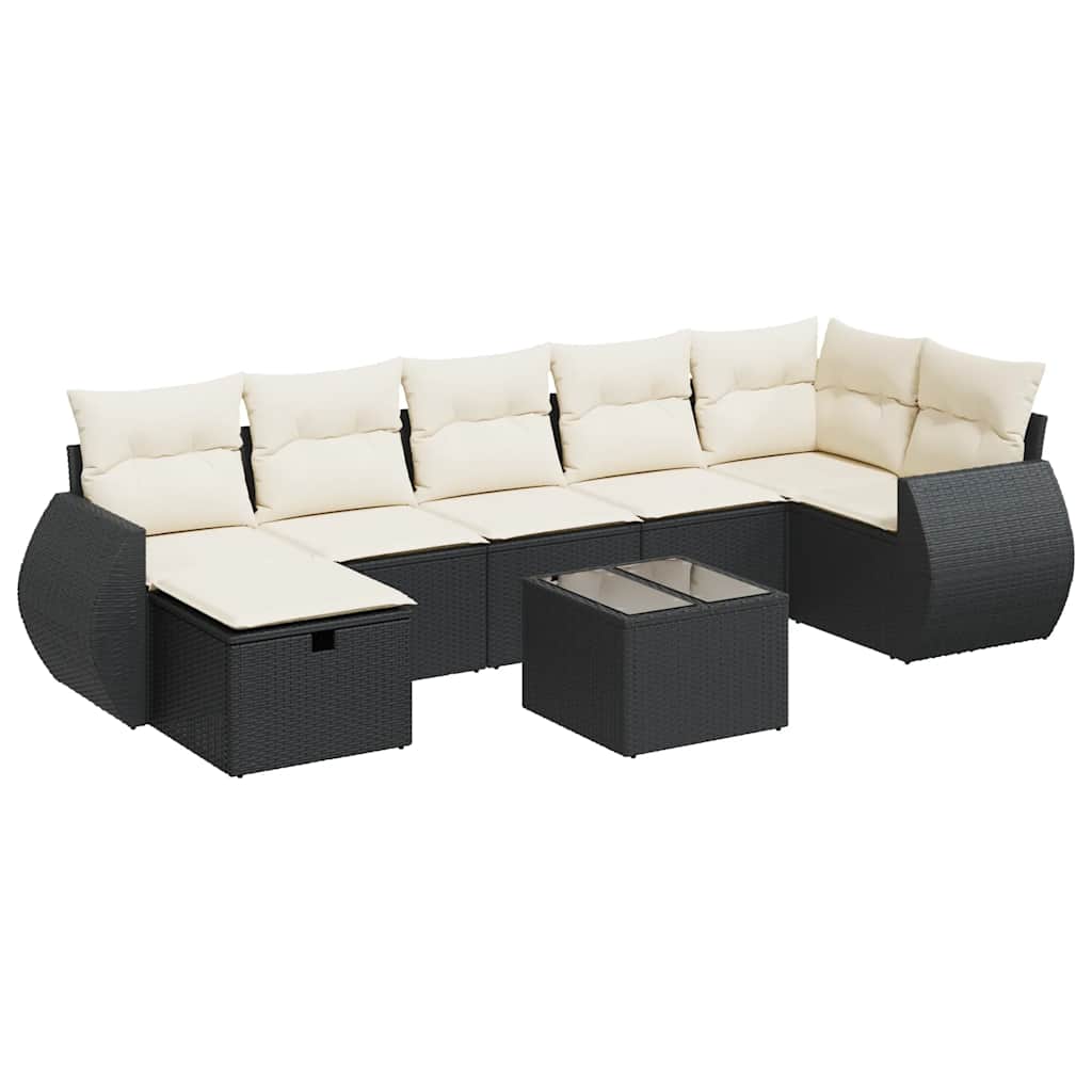 Thumbnail - vidaXL 8-tlg. Garten-Sofagarnitur mit Kissen Schwarz Poly Rattan