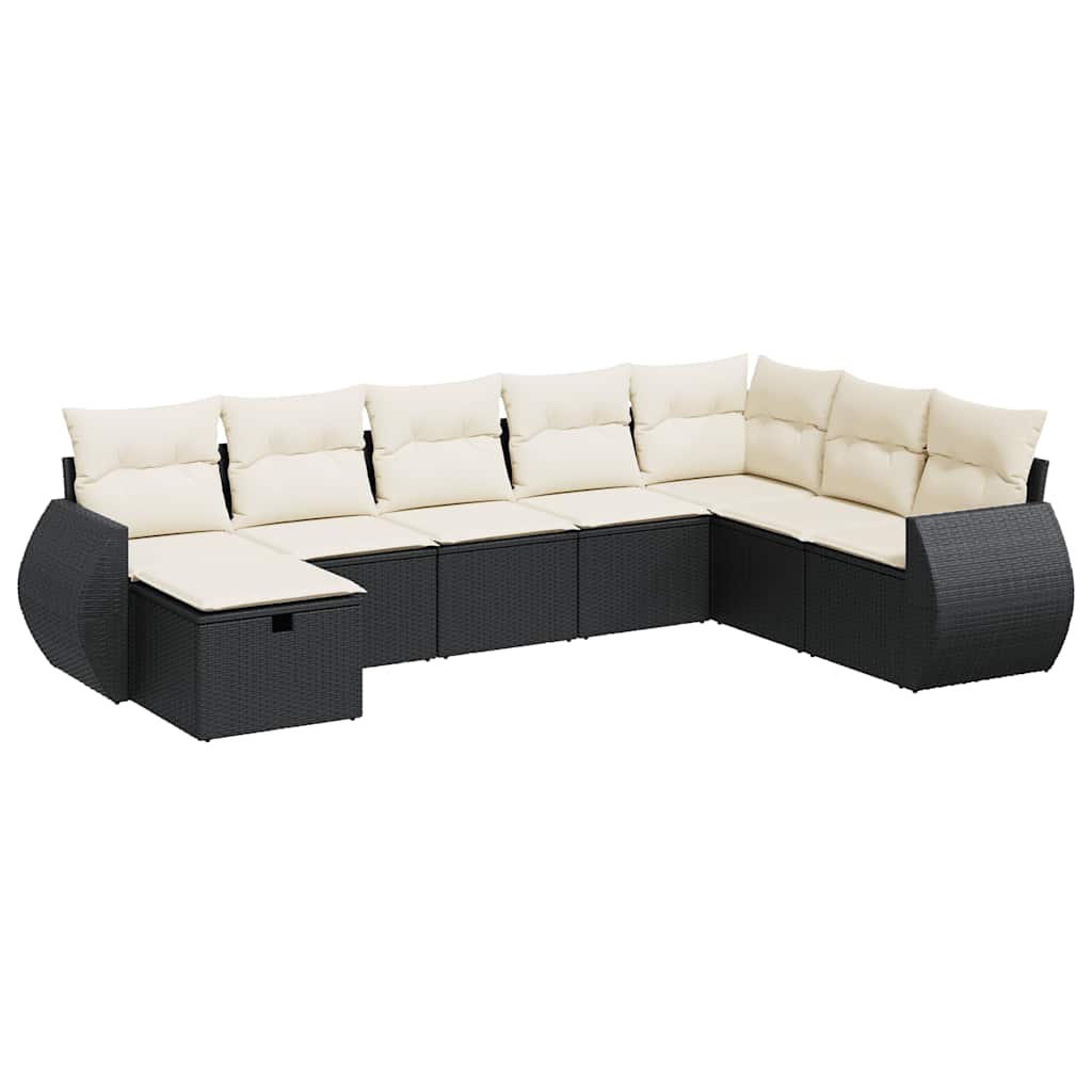 Thumbnail - vidaXL 8-tlg. Garten-Sofagarnitur mit Kissen Schwarz Poly Rattan