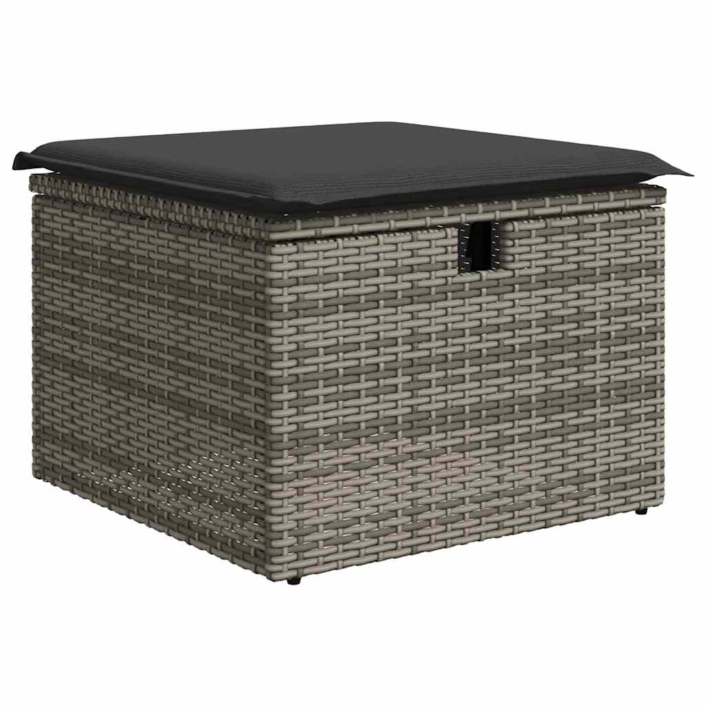4 Piece Garden Sofa Set with Cushions Grey Poly Rattan 3325656