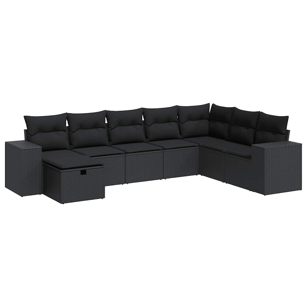 Thumbnail - vidaXL 8-tlg. Garten-Sofagarnitur mit Kissen Schwarz Poly Rattan