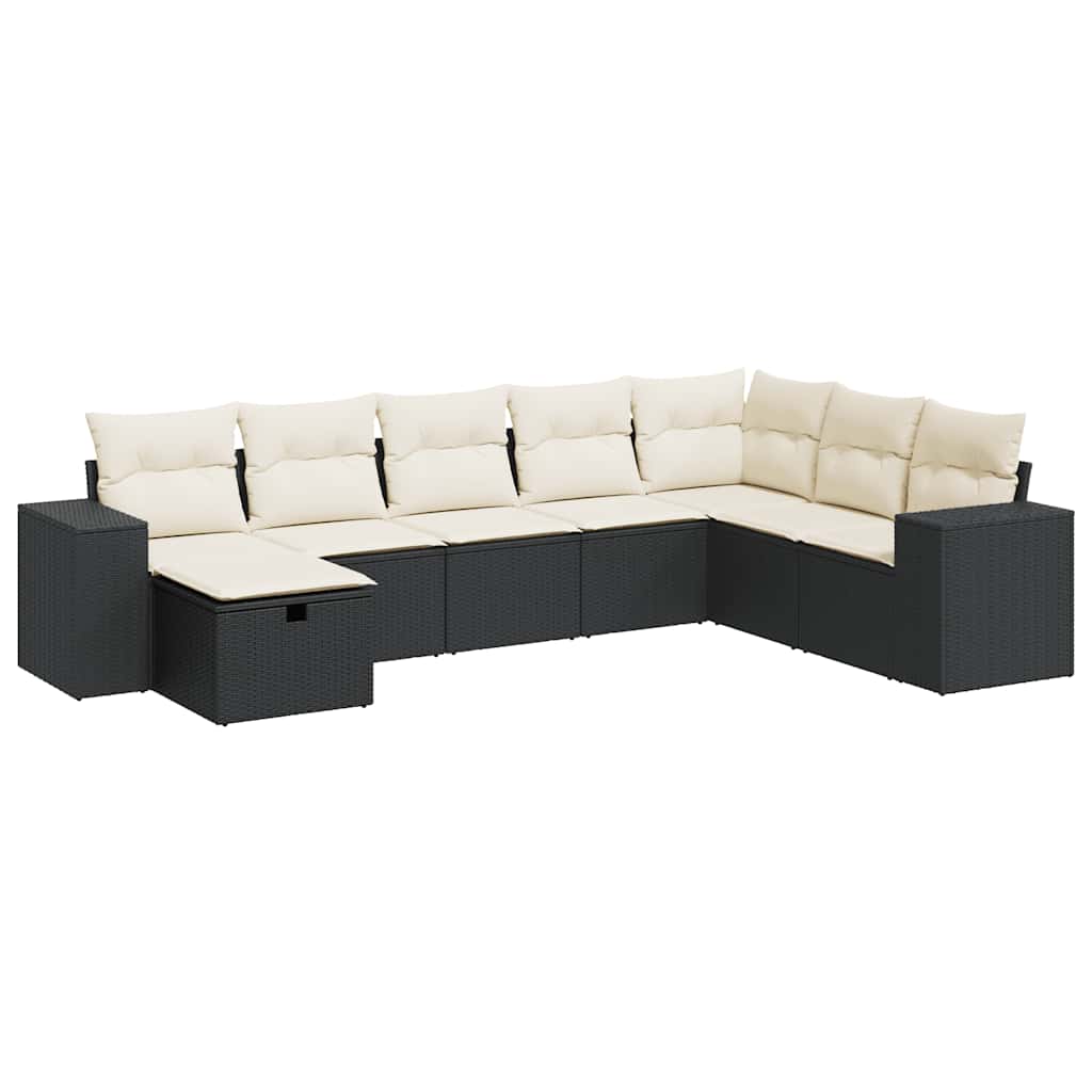 Thumbnail - vidaXL 8-tlg. Garten-Sofagarnitur mit Kissen Schwarz Poly Rattan