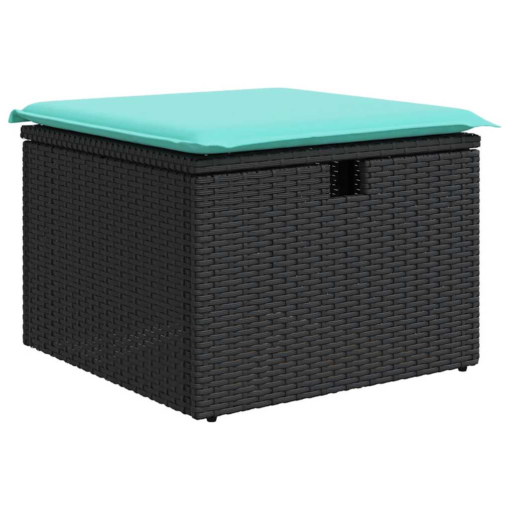 vidaXL 6-tlg. Garten-Sofagarnitur mit Kissen Schwarz Poly Rattan – Bild 4