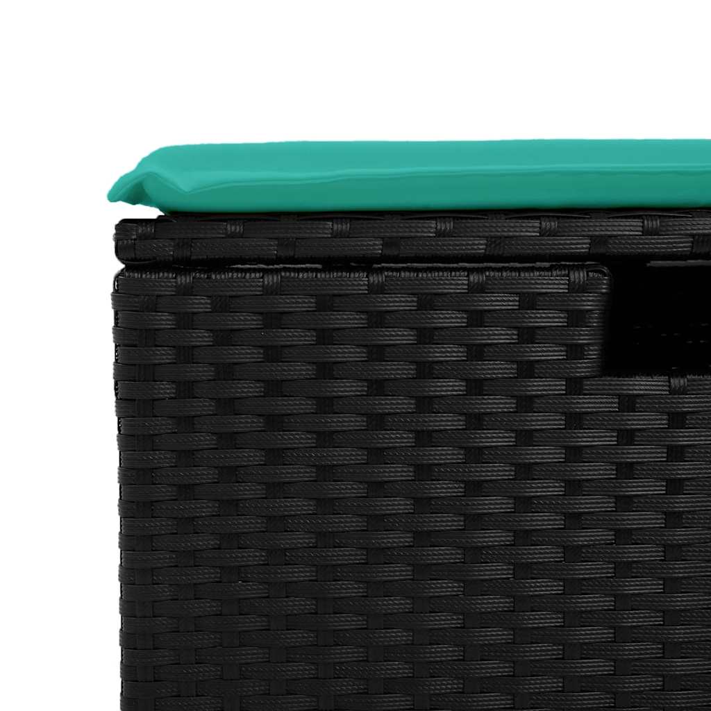 vidaXL 6-tlg. Garten-Sofagarnitur mit Kissen Schwarz Poly Rattan – Bild 10