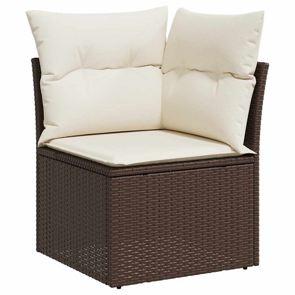vidaXL 7-delige Loungeset met kussens poly rattan bruin afbeelding
