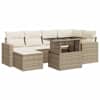 vidaXL 7-osaline aiadiivani komplekt patjadega, beež, pol&uuml;rotang
