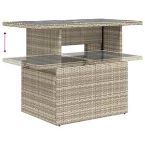 7dílná zahradní sedací souprava a podušky světle šedá polyratan - obrázek 12