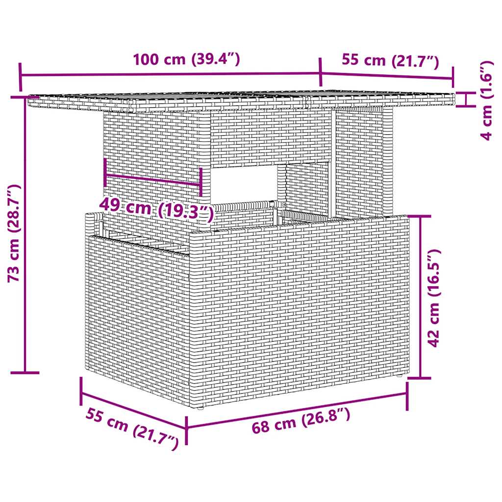 7dílná zahradní sedací souprava a podušky světle šedá polyratan - obrázek 15