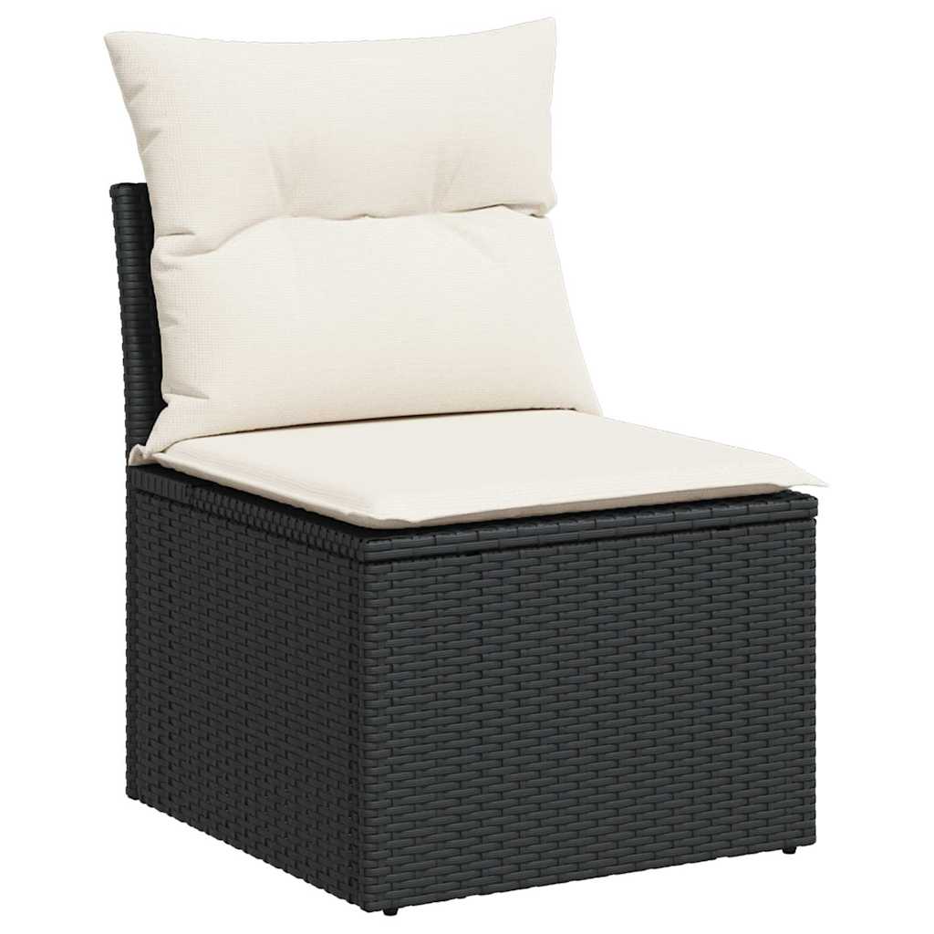 Thumbnail - vidaXL 6-tlg. Garten-Sofagarnitur mit Kissen Schwarz Poly Rattan
