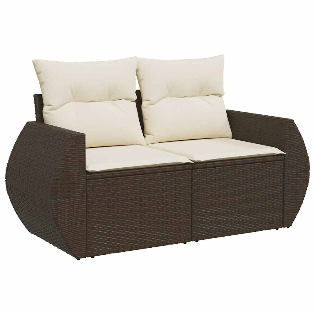 vidaXL Set canapele de grădină cu perne, 11 piese, maro, poliratan