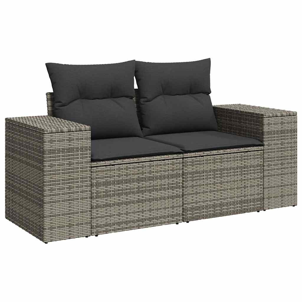 Thumbnail - vidaXL 6-tlg. Garten-Sofagarnitur mit Kissen Grau Poly Rattan