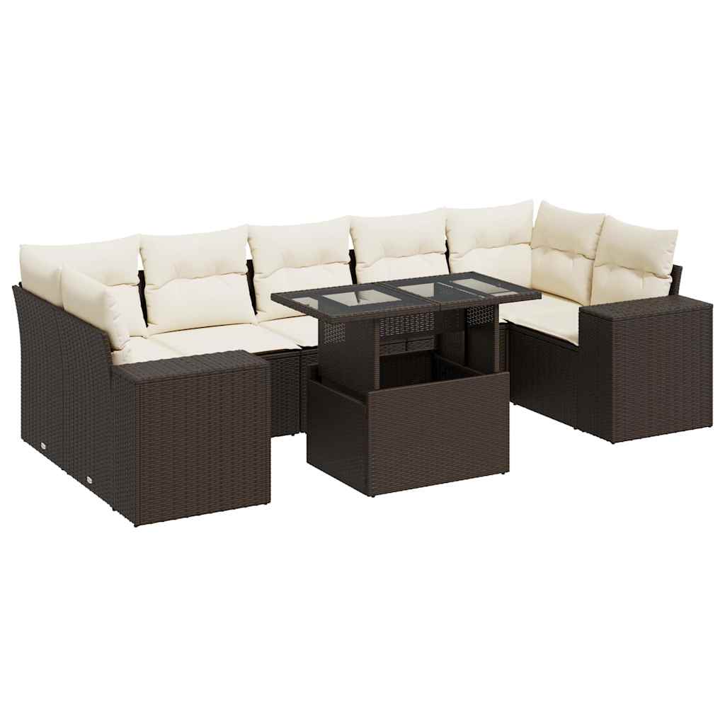Thumbnail - vidaXL 8-tlg. Garten-Sofagarnitur mit Kissen Braun Poly Rattan