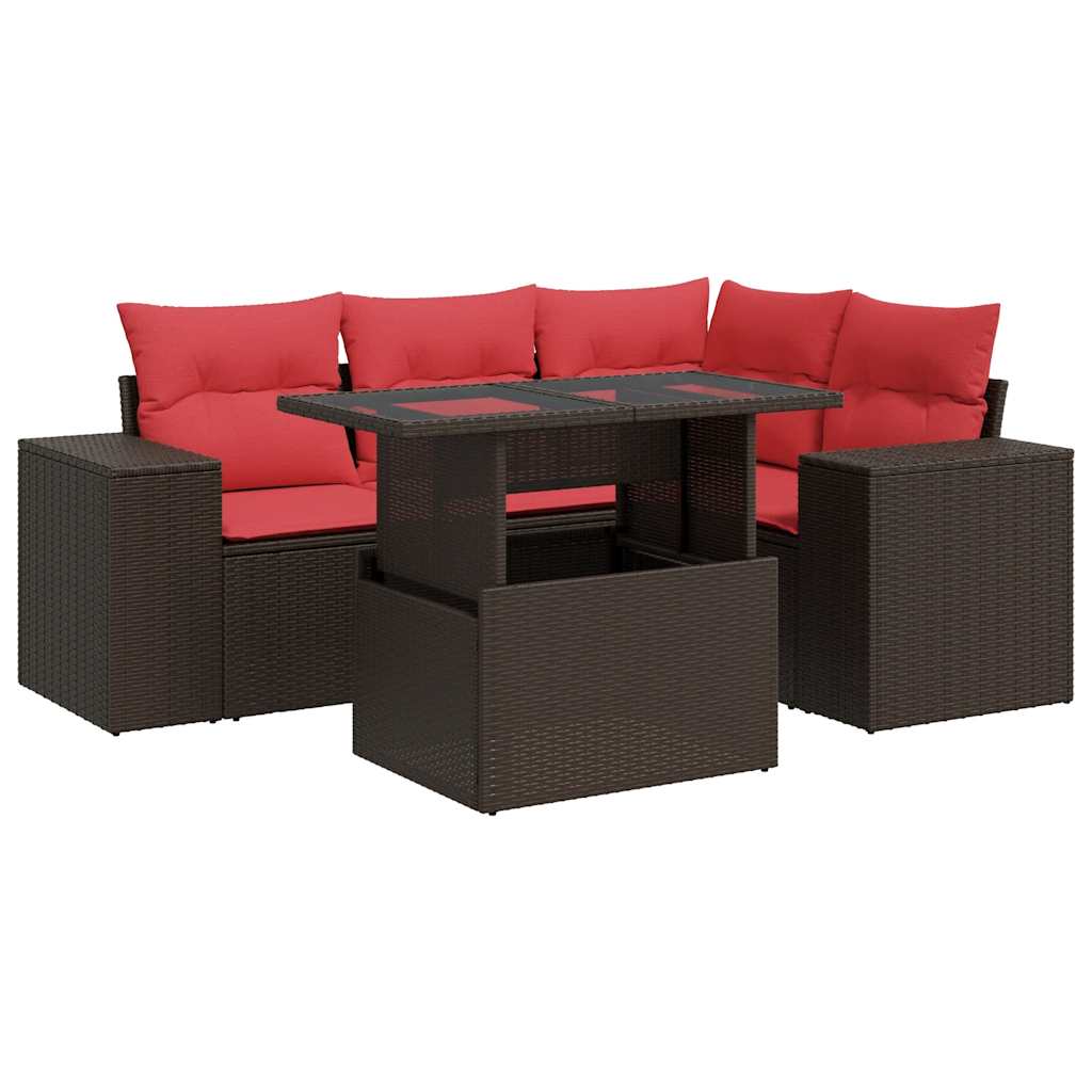 Gartenmöbel Sofa Garnitur Lounge Sitzgruppe Gartenset Poly Rattan Akazie achats vidaXL