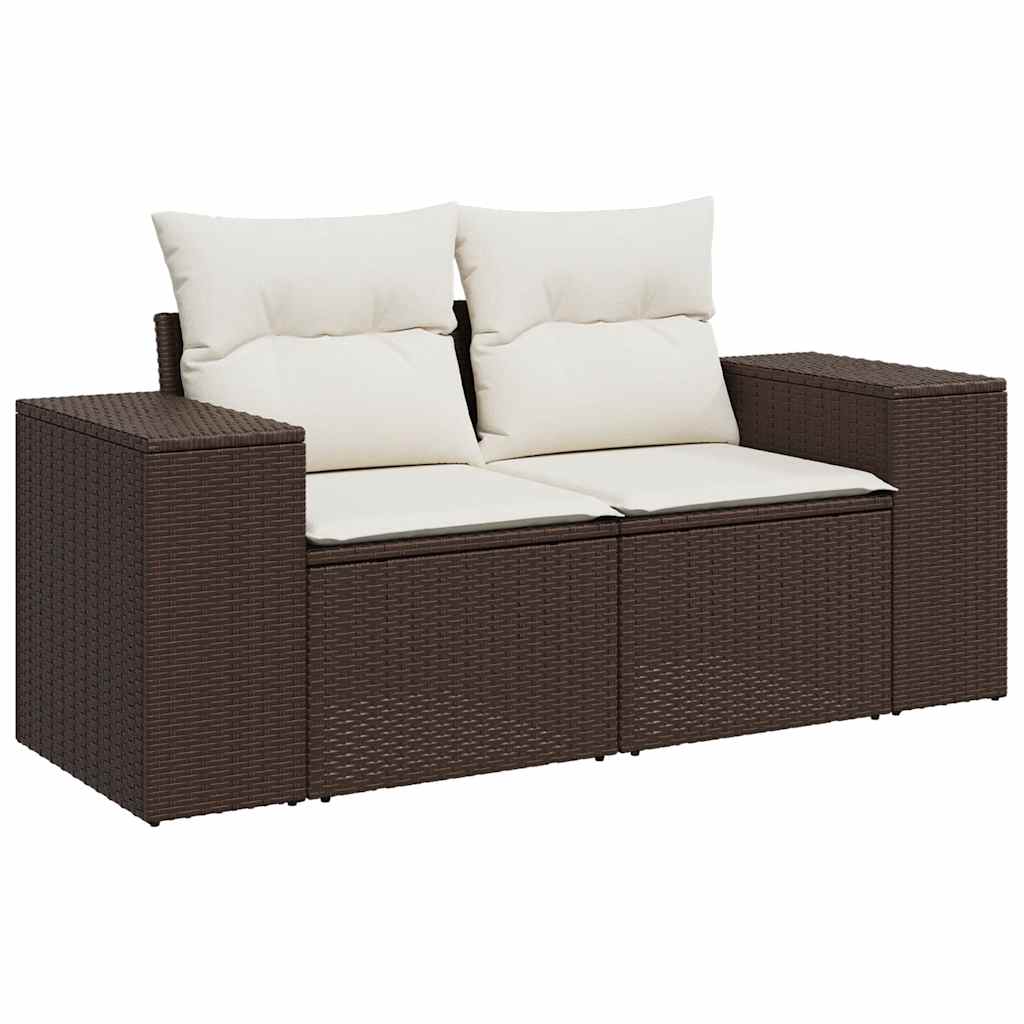 vidaXL 6-delige Loungeset met kussens poly rattan bruin afbeelding