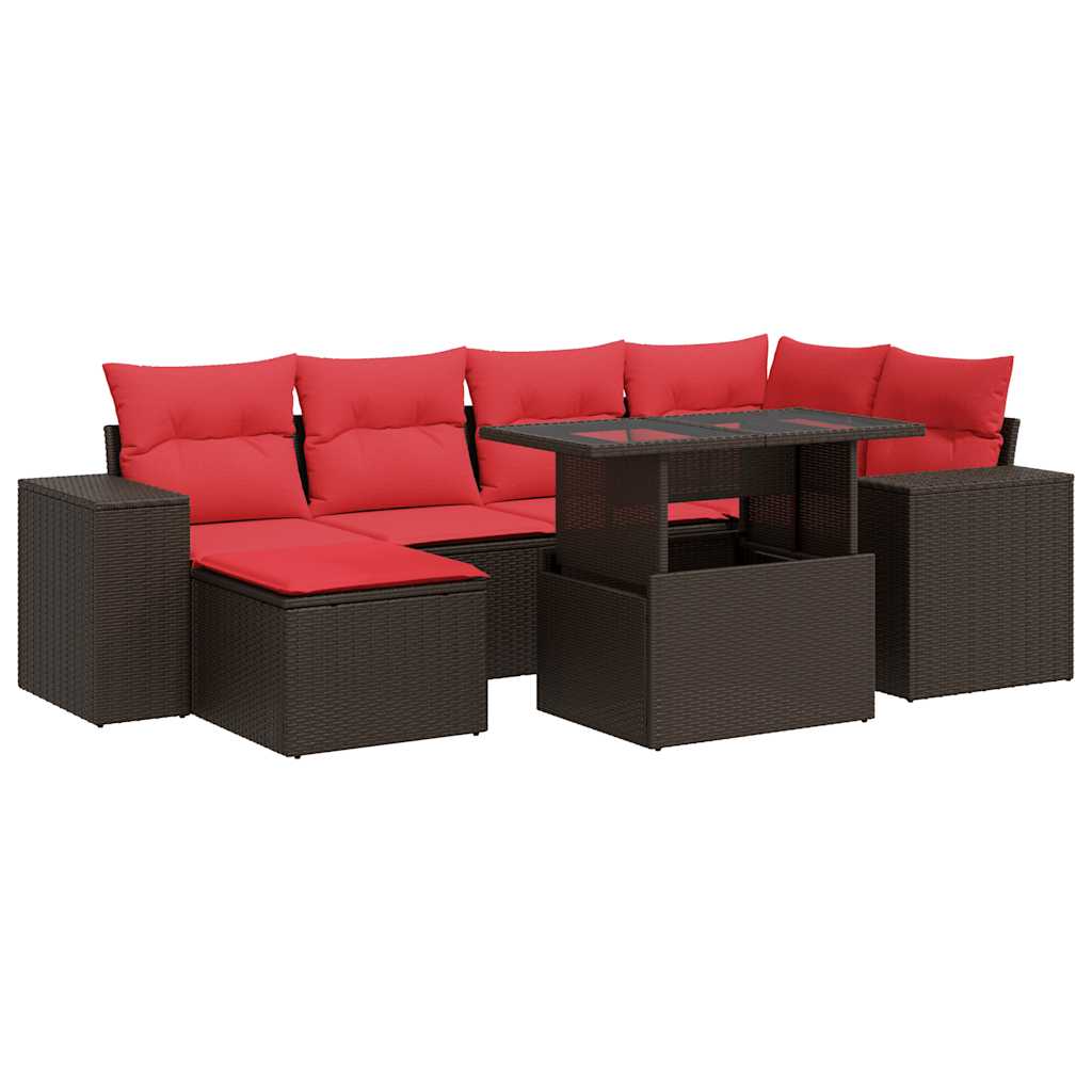Thumbnail - vidaXL 9-tlg. Garten-Sofagarnitur mit Kissen Braun Poly Rattan Akazie
