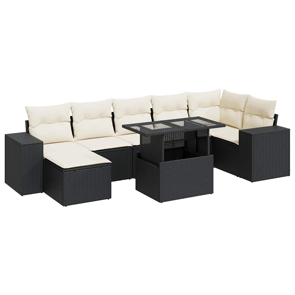 Thumbnail - vidaXL 8-tlg. Garten-Sofagarnitur mit Kissen Schwarz Poly Rattan