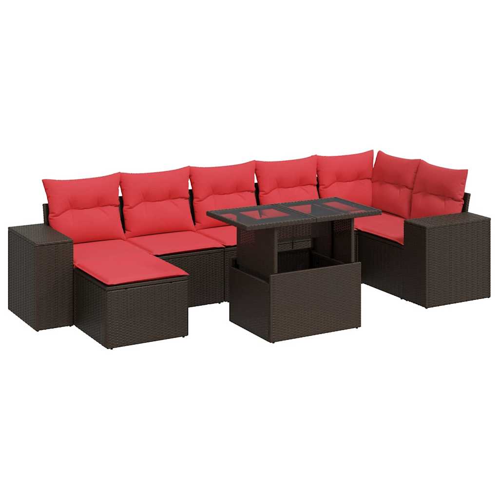 Thumbnail - vidaXL 8-tlg. Garten-Sofagarnitur mit Kissen Braun Poly Rattan Akazie