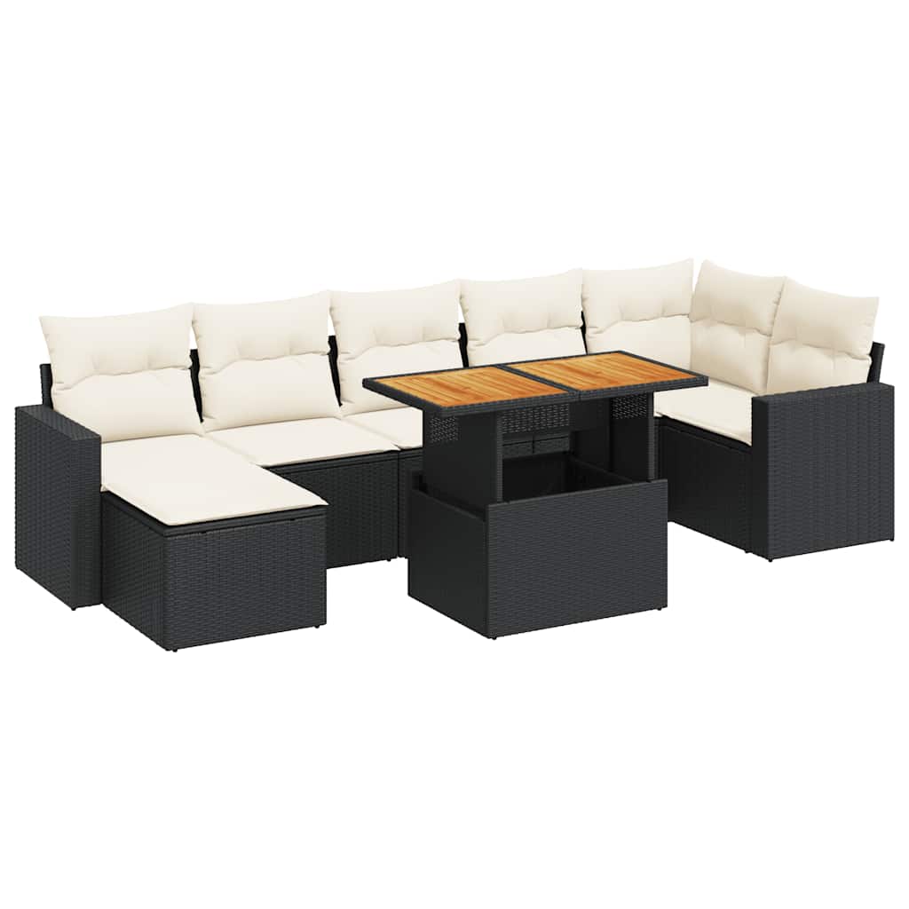 Thumbnail - vidaXL 8-tlg. Garten-Sofagarnitur mit Kissen Schwarz Poly Rattan