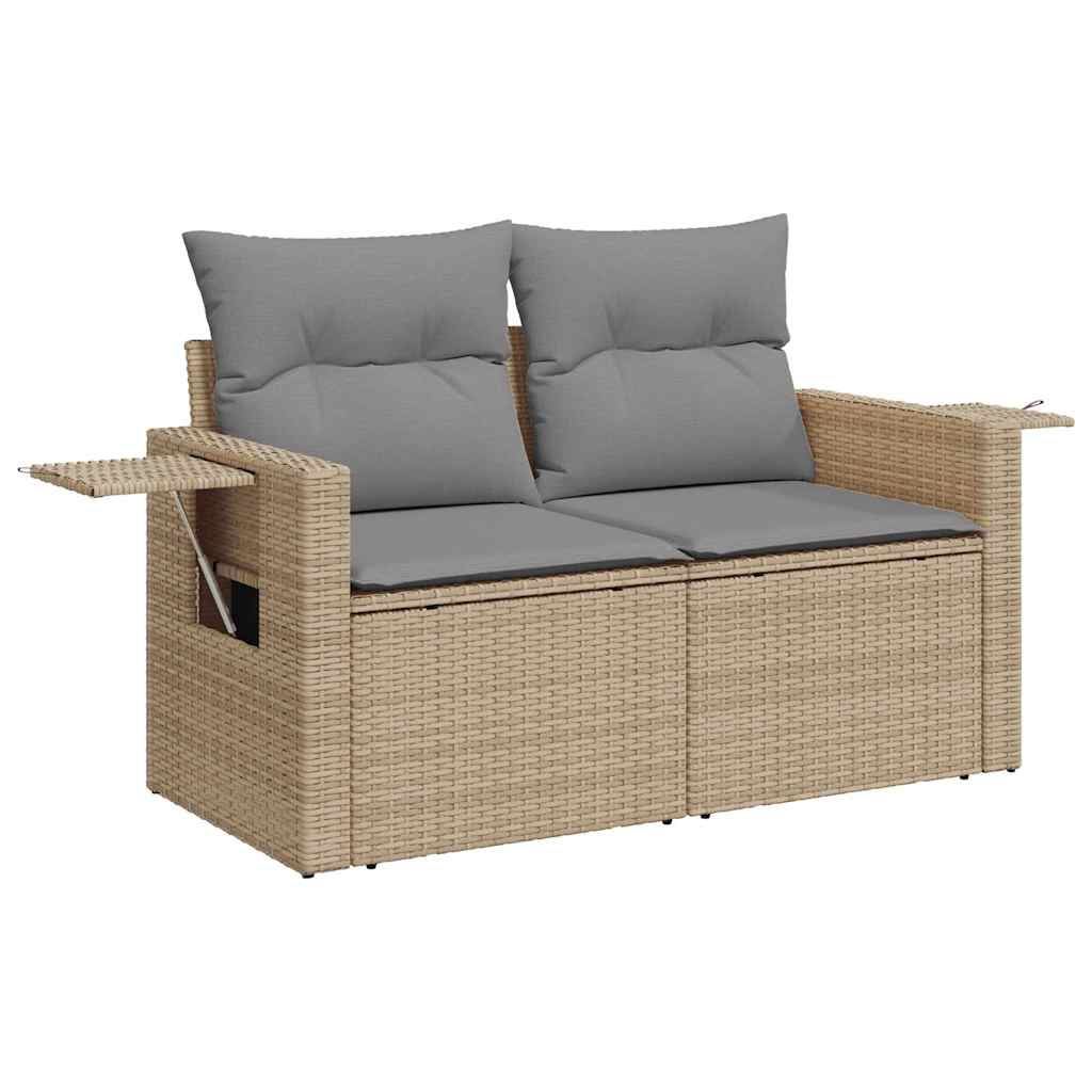 Thumbnail - vidaXL 7-tlg. Garten-Sofagarnitur mit Kissen Beige Poly Rattan