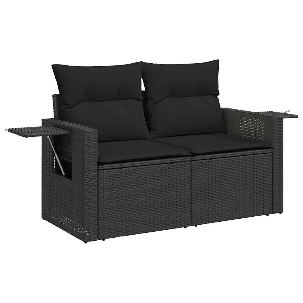 Thumbnail - vidaXL 6-tlg. Garten-Sofagarnitur mit Kissen Schwarz Poly Rattan